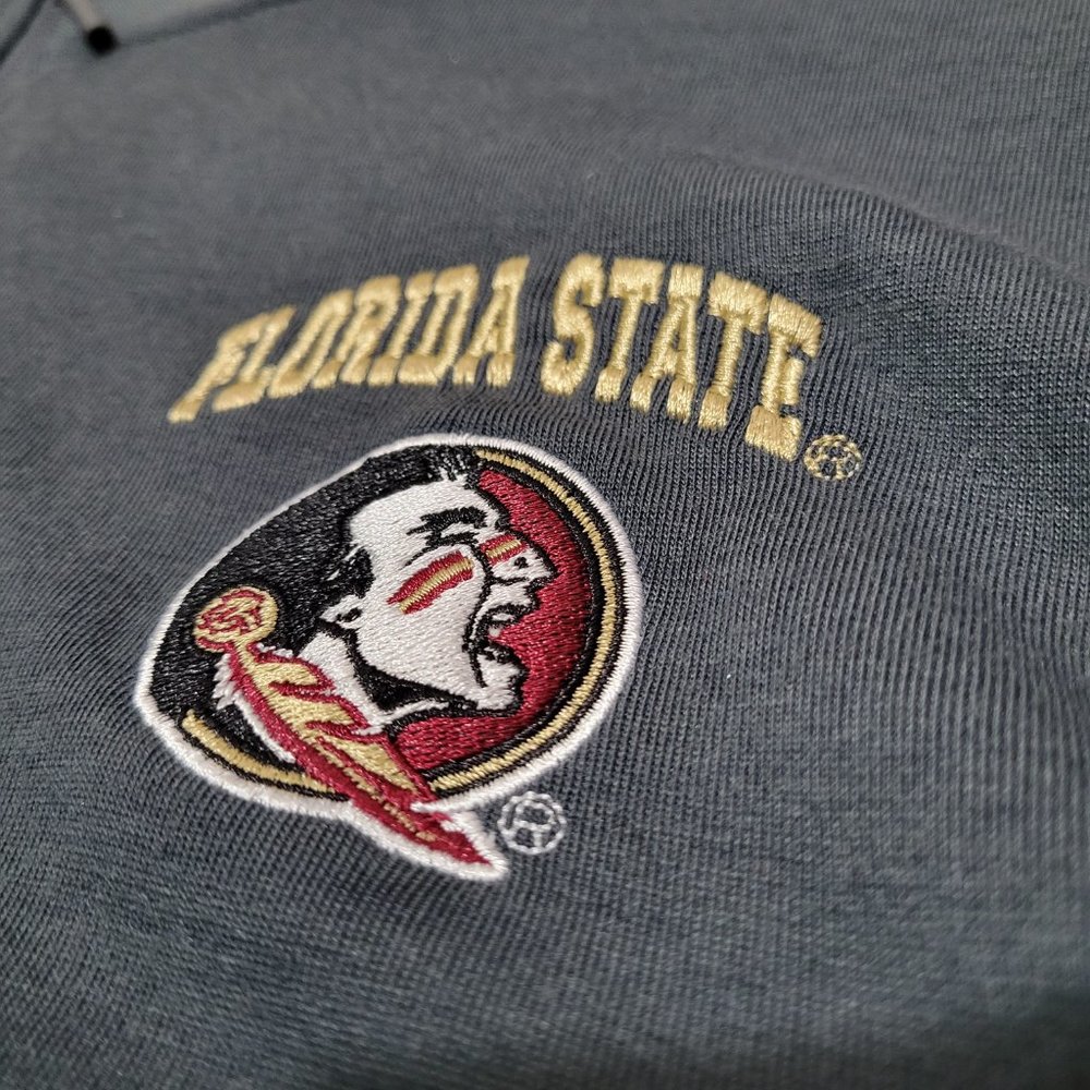 Champion FSU Florida State Seminoles Pullover 1/4 Zip Sweatshirt Jacket Grey ACC - Picture 3 of 8